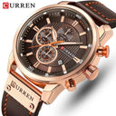 CURREN Leather Military Watch Stylish Quartz Wristwatch for Men