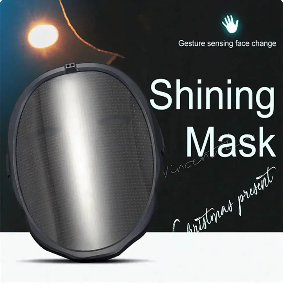 Bluetooth LED Mask Glowing Robot Party Halloween Gift