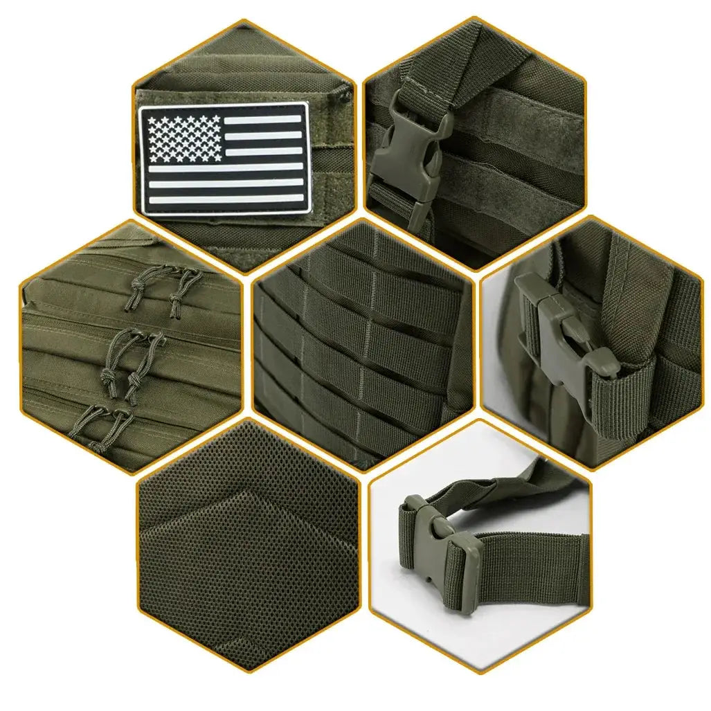 QTQY 30 50L Tactical Backpack for Men Hiking Survival Bag