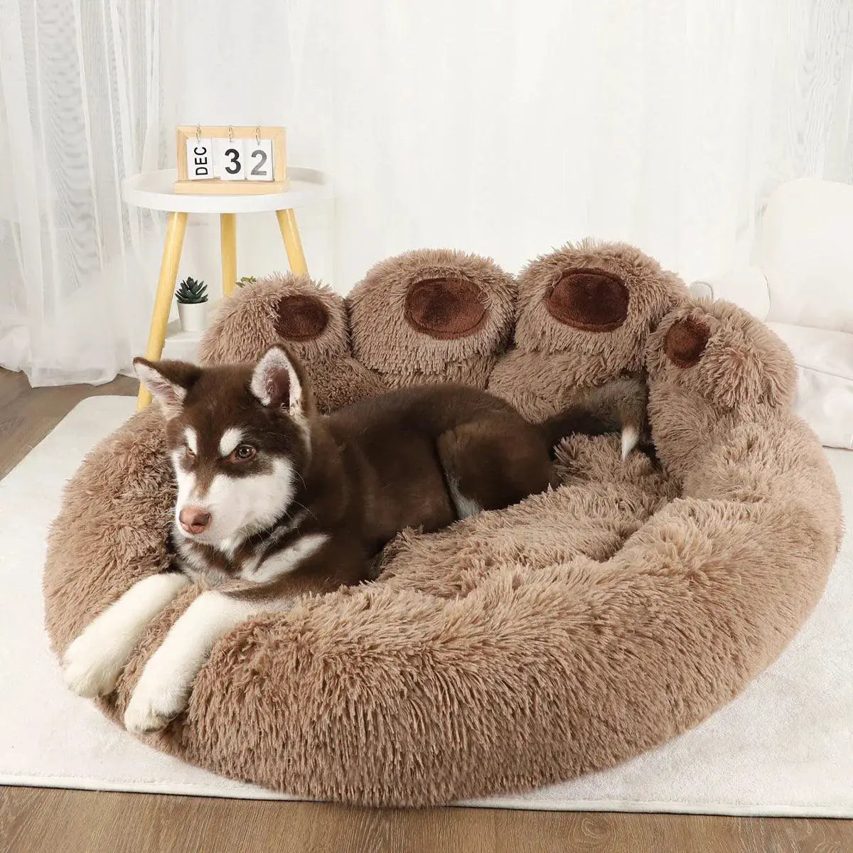 Fluffy Plush Kennel Bed for Large Dogs and Cats Cozy