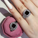 Luxury Gold Zircon Three Piece Ring Set
