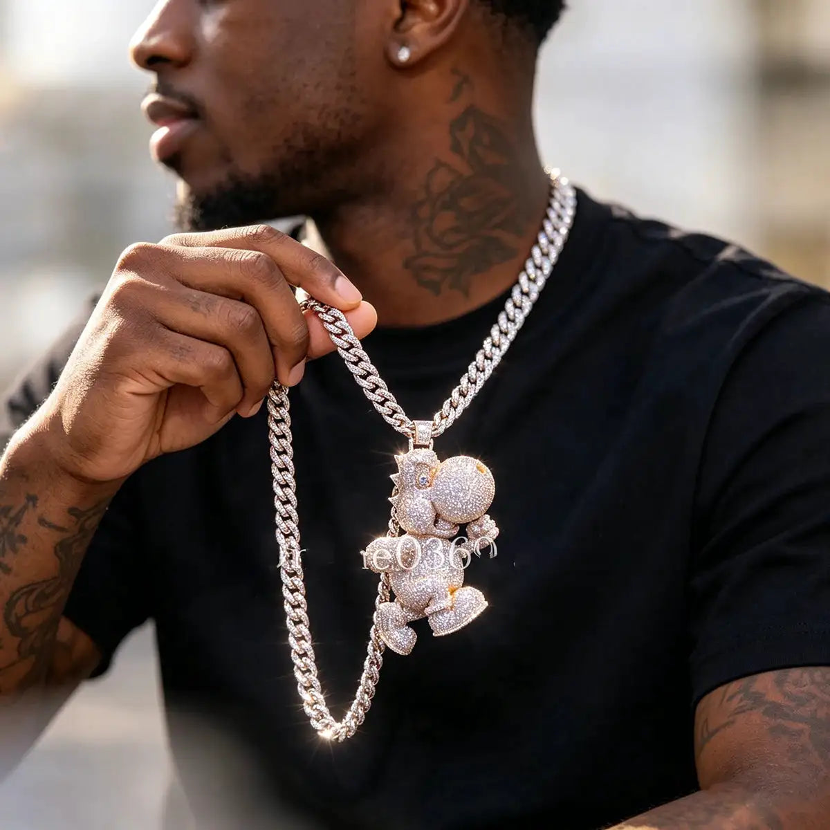 Rose Gold Iced Cartoon Pendant — product image 6