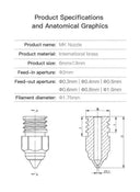 Brass Nozzle Set for 3D Printer Detail