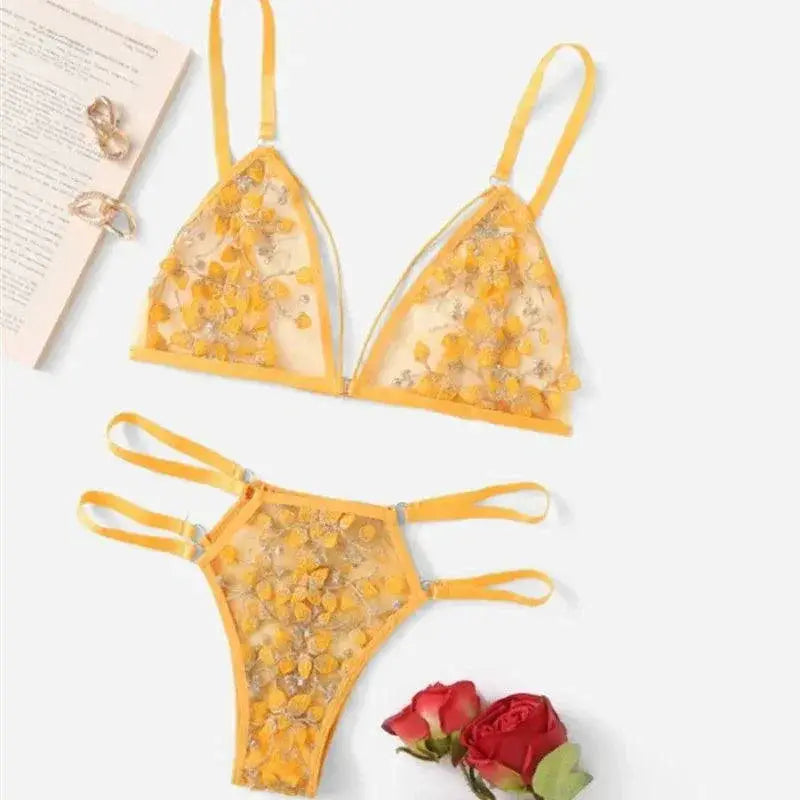 Lace Bralette Set Elegant Backless Wireless Support Lingerie