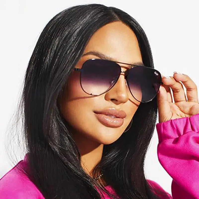 Vintage Quay Pilot Sunglasses for Women UV400 Protection