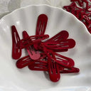 Red Star Waterdrop Barrettes Stylish Hair Clips for Women