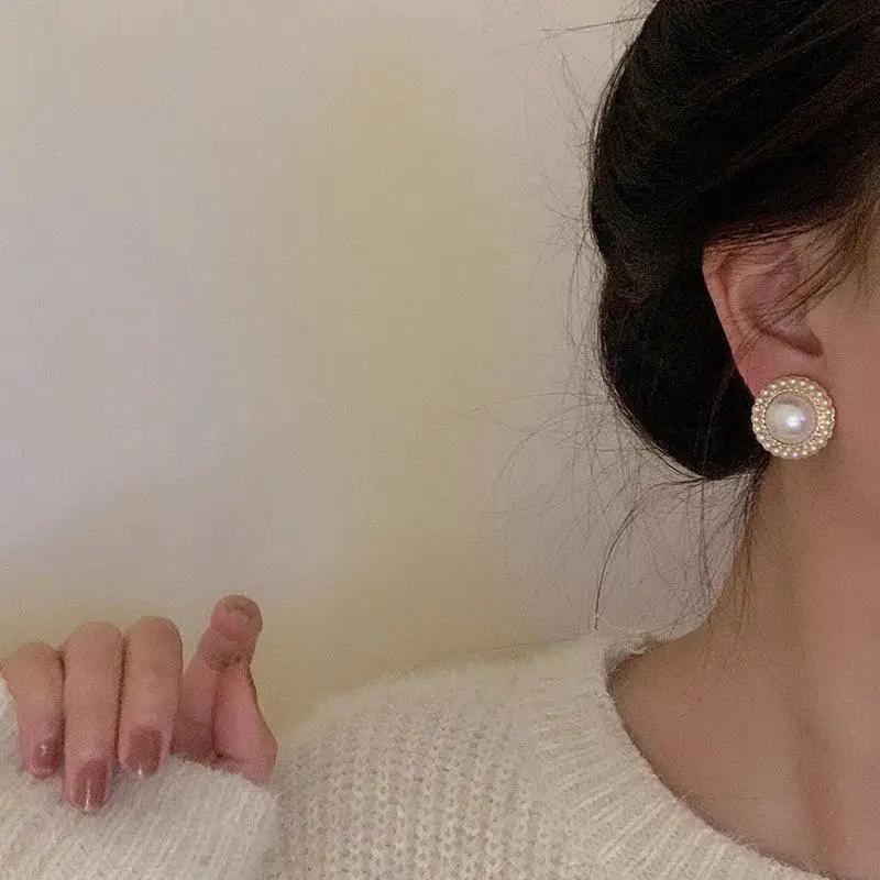 Bohemian Pearl Stud Earrings Vintage Style Jewelry Gift