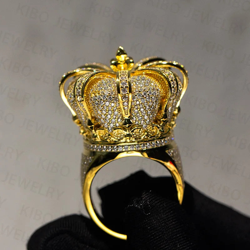 Full Bling D Crown Ring