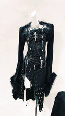 Statement Beaded Dress for Streetwear