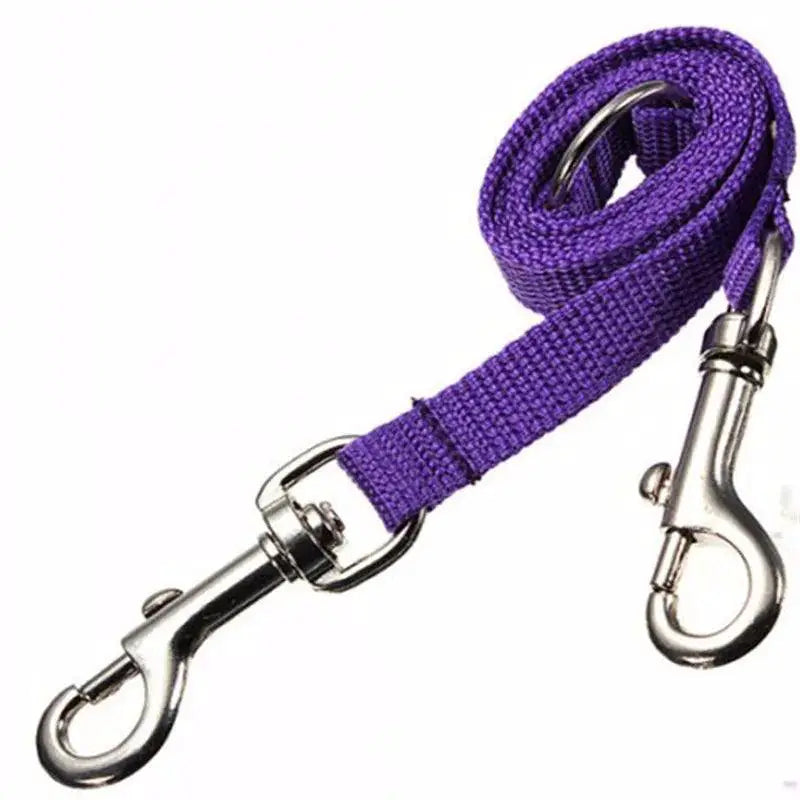 Double Dog Leash Coupler Nylon Lead For Walking Two Dogs