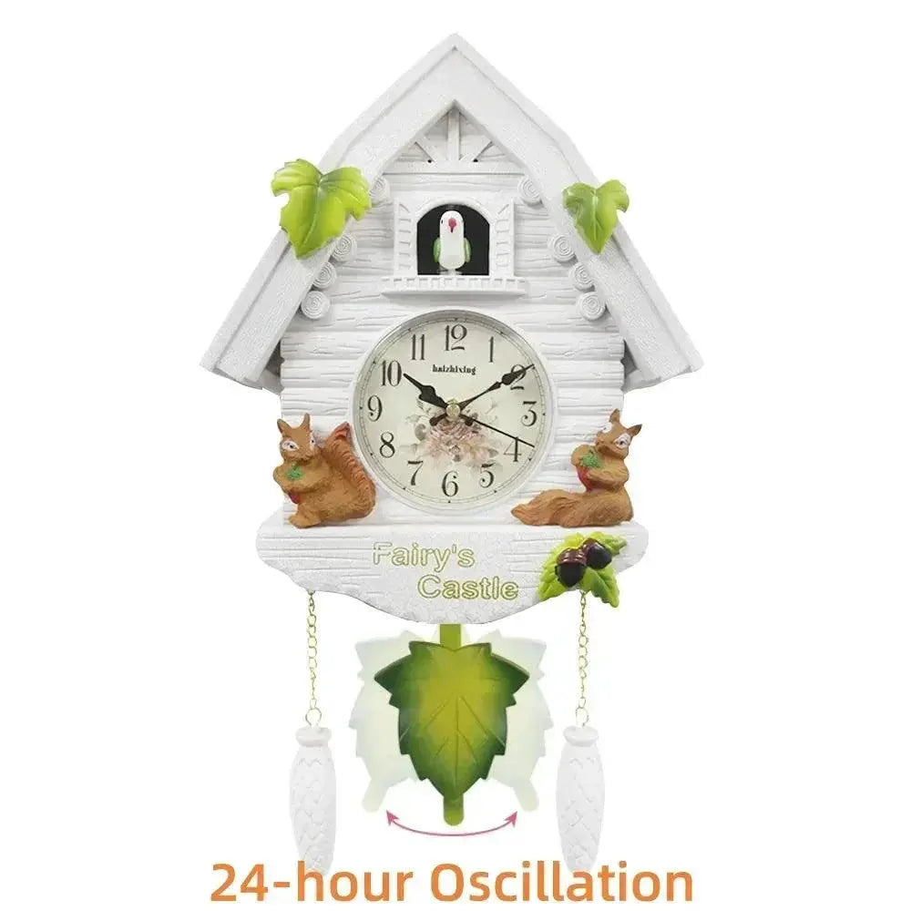 Cuckoo Clock Bird House Wall Decor Pendulum Alarm Clock