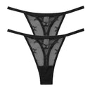 Mesh Elegance Thong Panties Stylish Intimates Set for Women