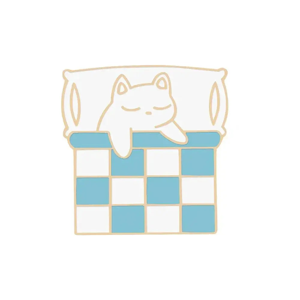 Cat Reading Enamel Pin for Book Lovers — in Strawberry Basket