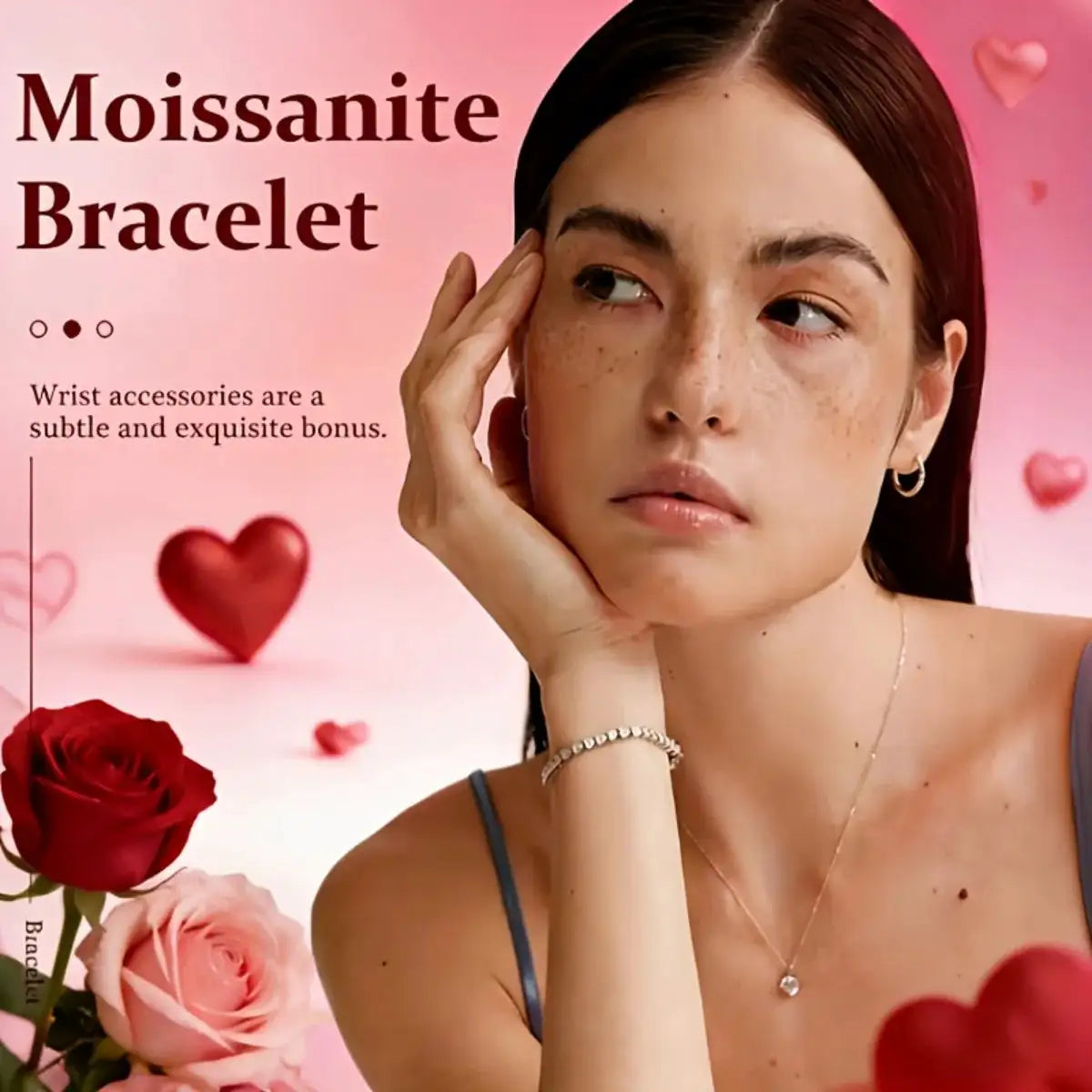 Moissanite Jewelry in Sterling Silver tennis — product view 3