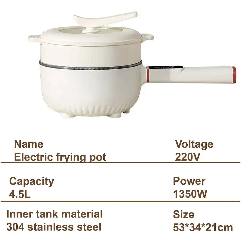4.5L Electric Wok Multi Function Pot 220V Large Capacity - OurLum.com