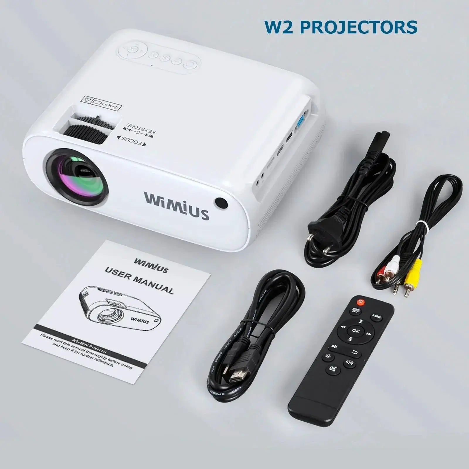WiMiUS W2 1080P Mini Projector For Home Theater Bluetooth