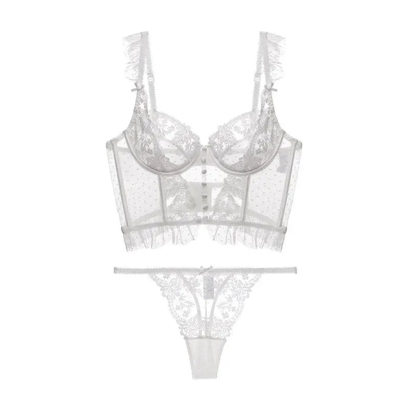 Varsbaby Mesh Seduction Lingerie Set Sheer Bra Thong
