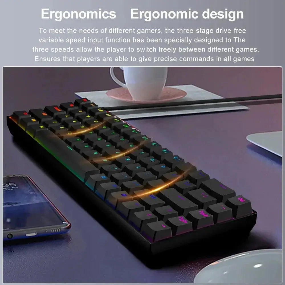 EYOOSO Z686 RGB Mechanical Keyboard Portable 65 Percent Slim