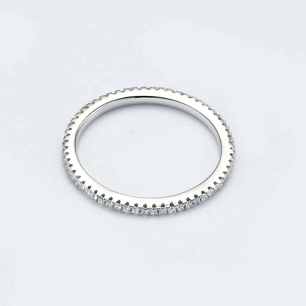 Moissanite Ring in Sterling Silver Single — product view 3