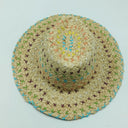 Raffia Straw Hat for Women Bohemian Colorful Vacation Hat