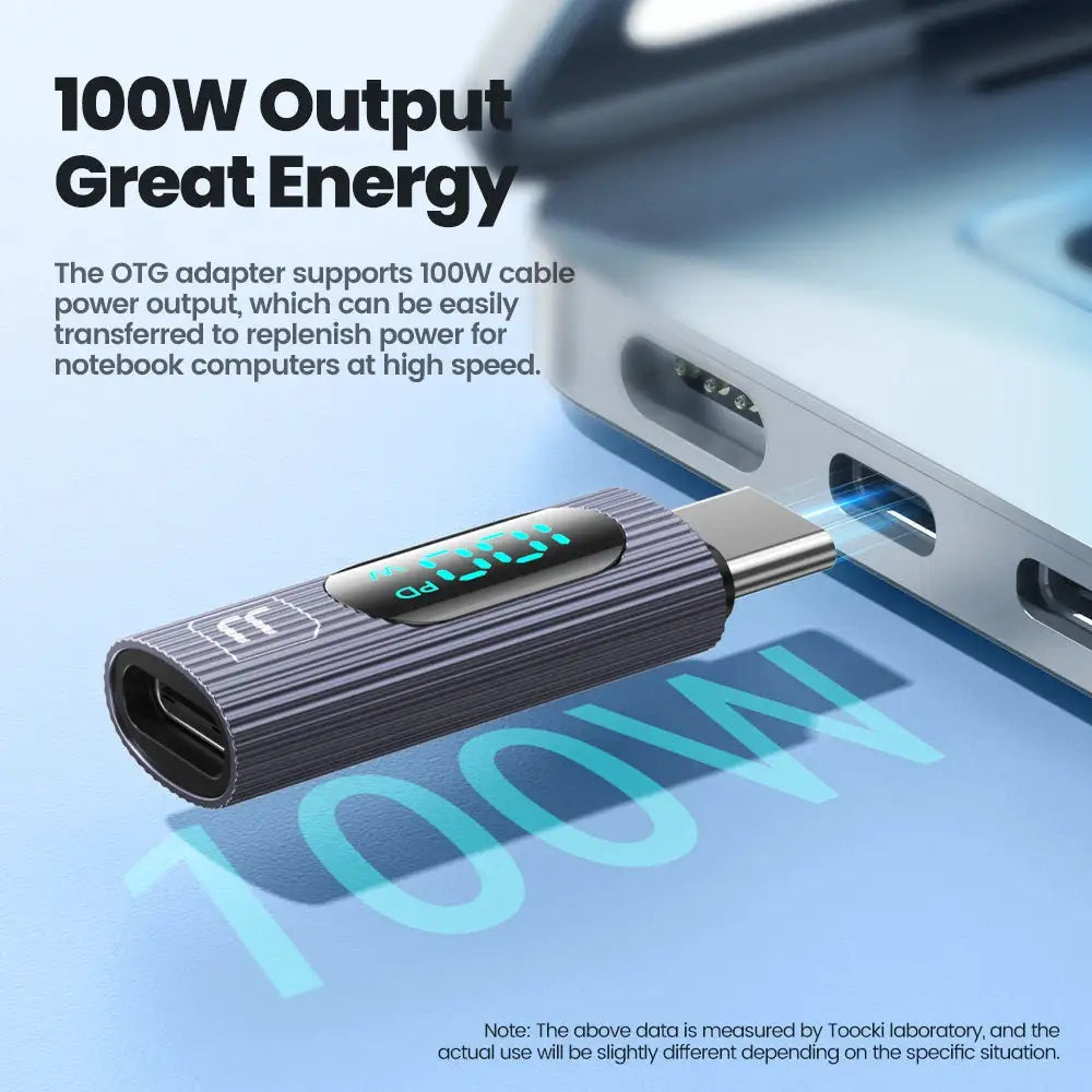 Toocki LED Digital Display Type C to C OTG Adapter 1/2/5 Pack USB2.0 PD 100W USB C to Type C Connector for iPhone 15 MacBook Pro