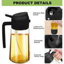 1-2PCS 2in1 Olive Oil Dispenser Bottle 500ml Cooking Tool