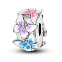 Charm Beads Sterling Silver Pink