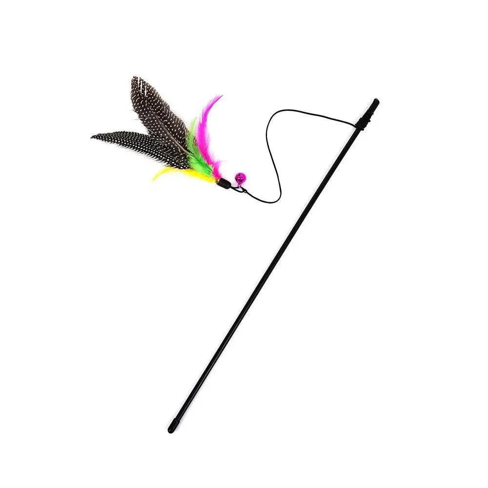 Funny Cat Teaser Rod With Feather Bell Interactive Toy