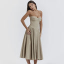 Mingmingxi Elegant Dress for Summer Pink Midi Dress