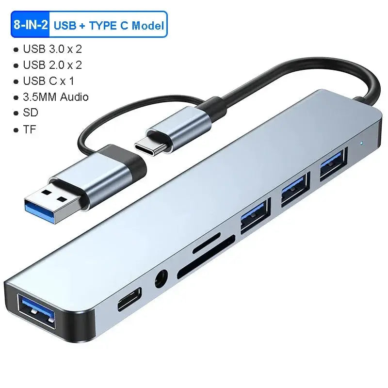 8 In 2 USB Hub 3.0 USB C Dock Station For MacBook Pro