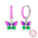 Sterling Silver Bee Butterfly Pink