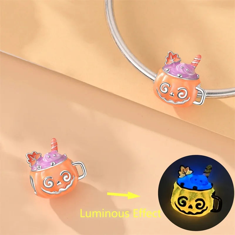 Halloween Charm Sterling Silver Luminous