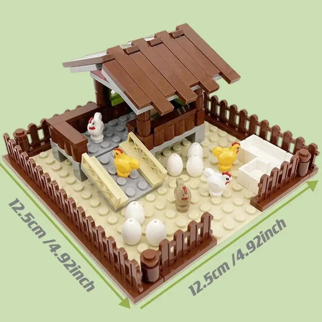 City Farm Animals Building Blocks Hen House Gift Set