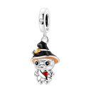 Halloween Skull Charm Bead Sterling
