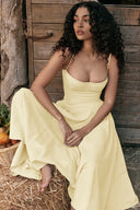 Elegant Spaghetti Strap Midi Dress Women Party Slim A Line