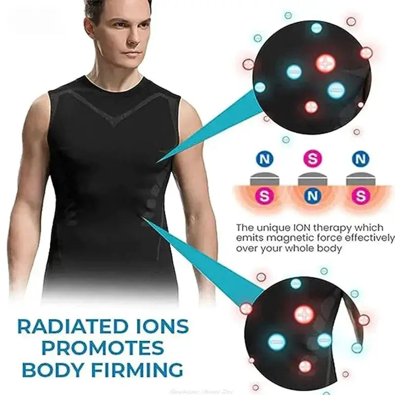 Mens Ionic Compression Slimming Tank Top With Tummy Control