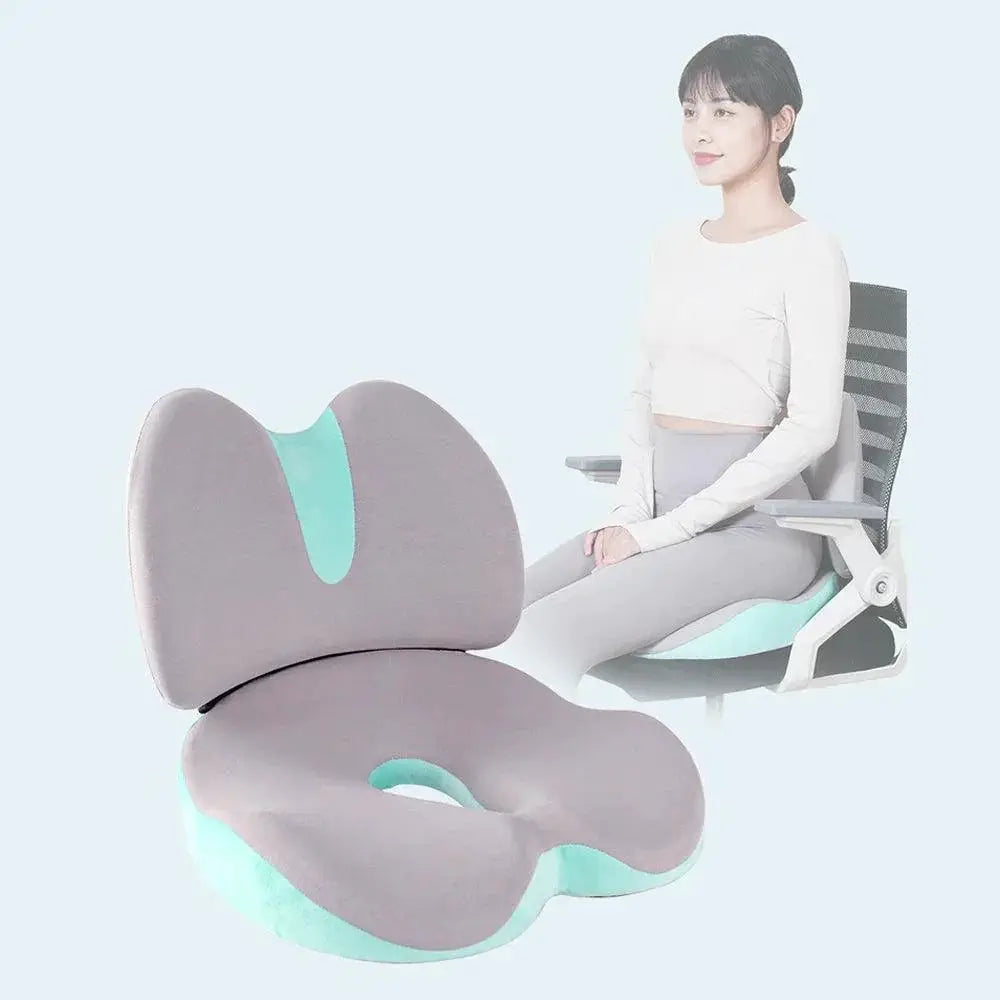 Memory Foam Lumbar Pillow and Cooling Gel Seat Cushion