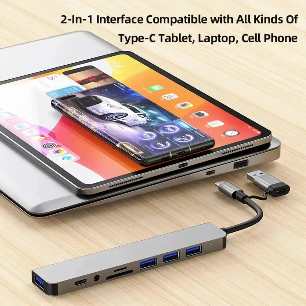 USB C Hub USB Splitter 8 Inch USB Extender With 4 Ports