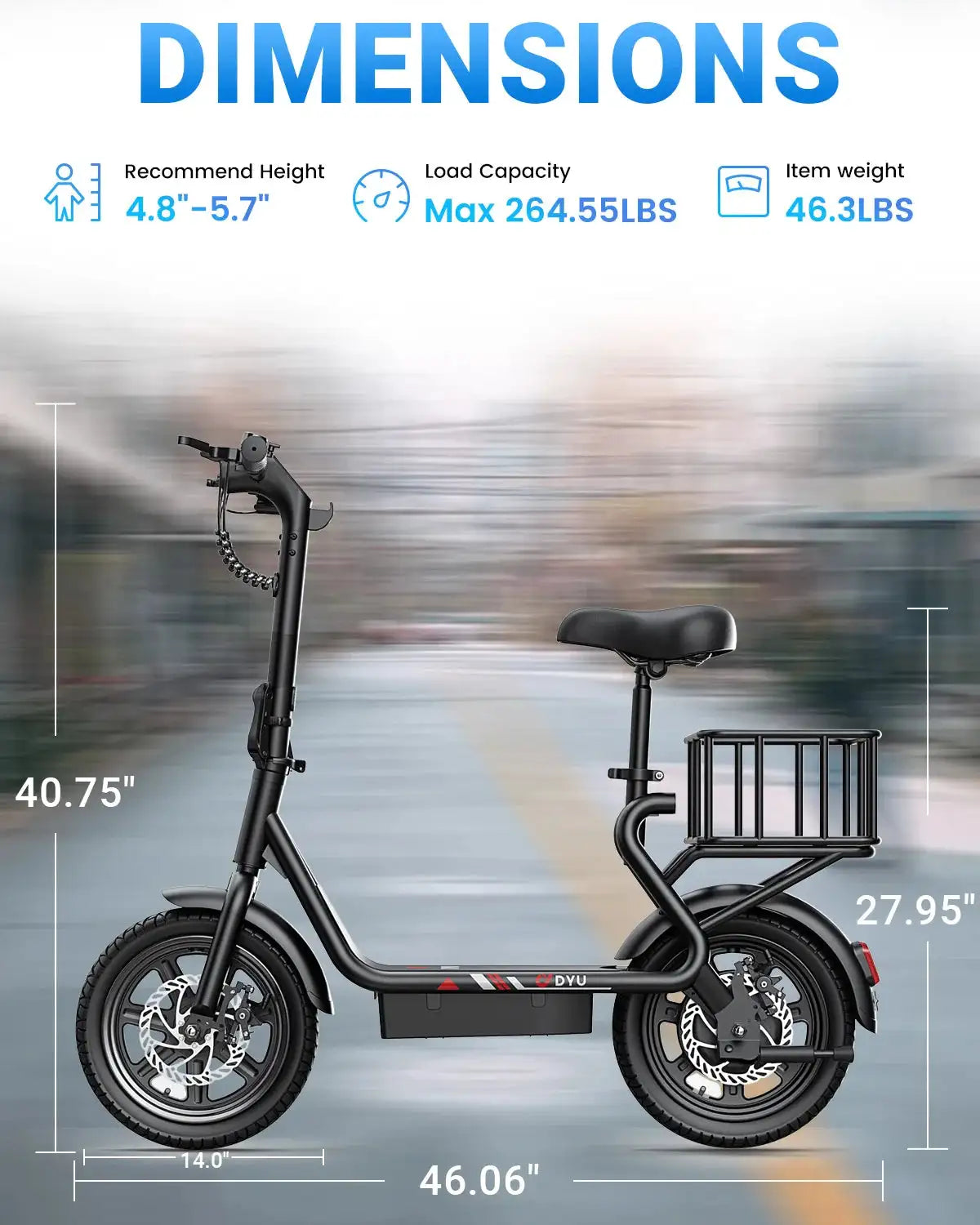 DYU Folding Electric Bike Mini — product view 8