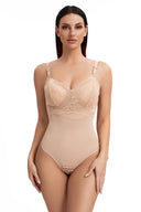 Seamless Lace Thong Bodysuit for Tummy Control Shaping