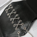 Butterfly Chain Corset Wide Belts PU Leather Slimming Girdle