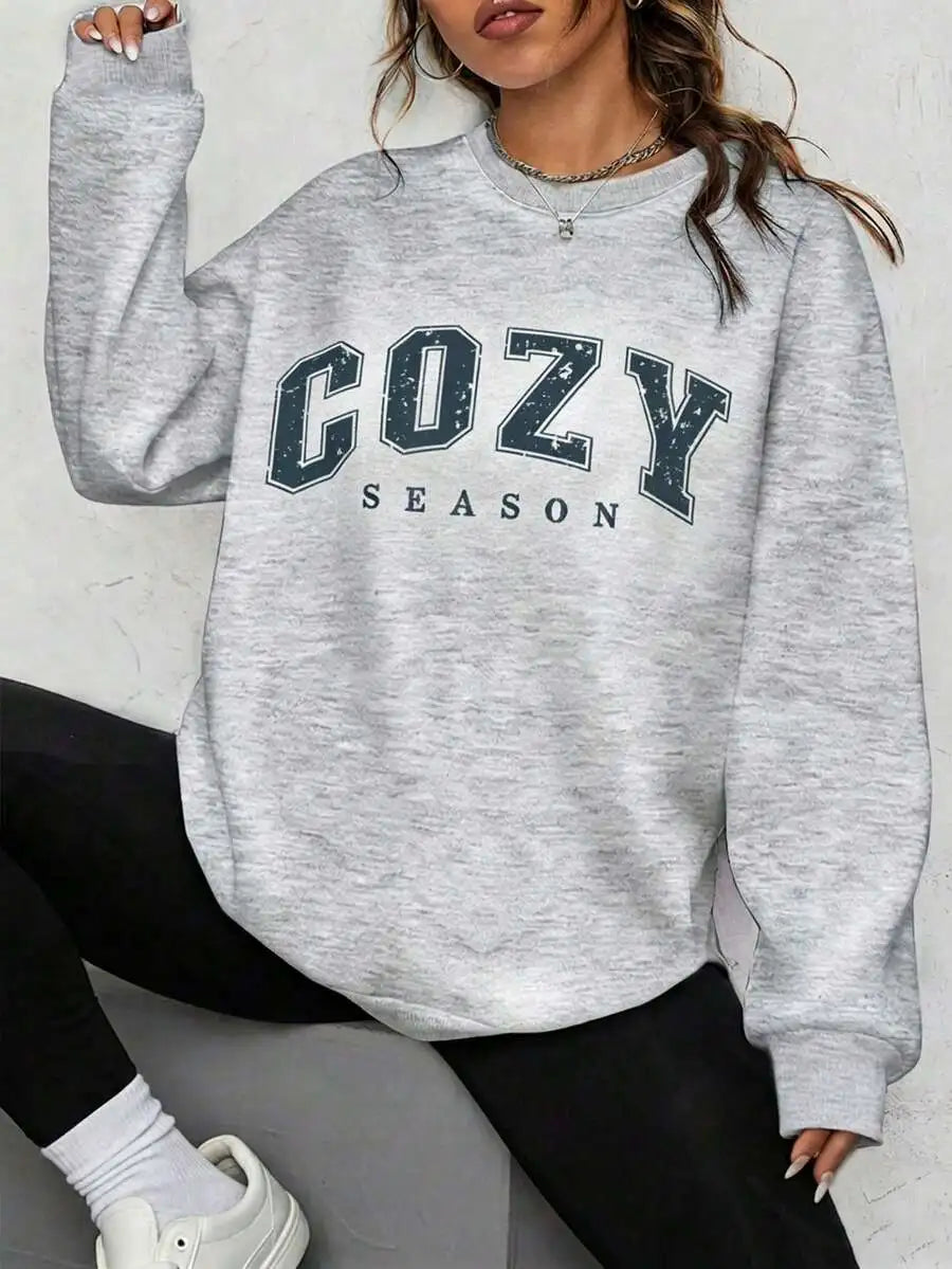 Crew Neck Letter Graphic Sweatshirt