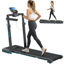 4 In 1 Folding Treadmill With App Under Desk Incline 3 5HP Quiet