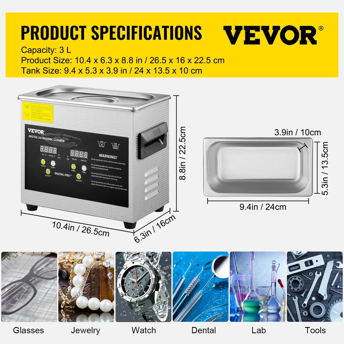 SucceBuy Upgraded Ultrasonic Cleaner Lave-Dishes Portable Washing — product view 11
