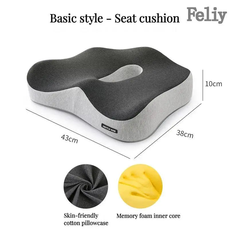 Ultimate Ergonomic Memory Foam Seat Cushion With Massage