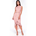 Sleek Lace Panel Bandage Dress for Women