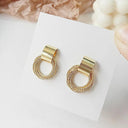 Retro Gold Circle Stud Earrings: Stylish Vintage Korean Jewelry