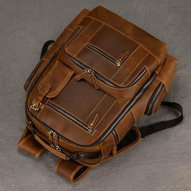 Multifunction Fashion Men Backpack Large Leather Daypack