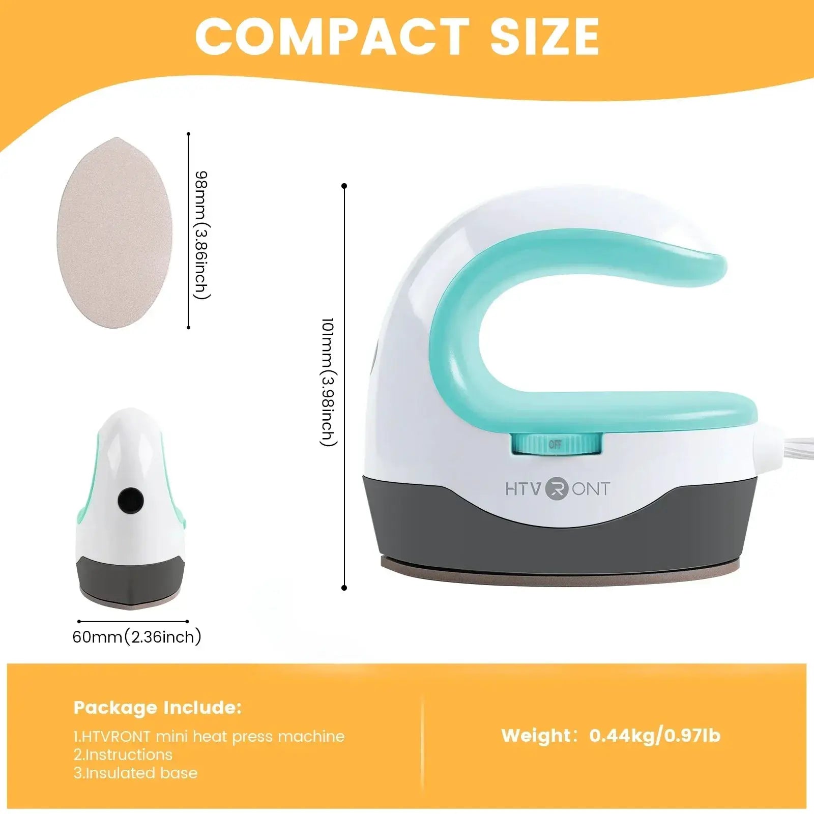 HTVRONT 2nd Gen Portable Mini Heat Press For HTV Transfers