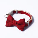 Plaid Print Dog Bow Tie Cute Fashionable Holiday Accessory